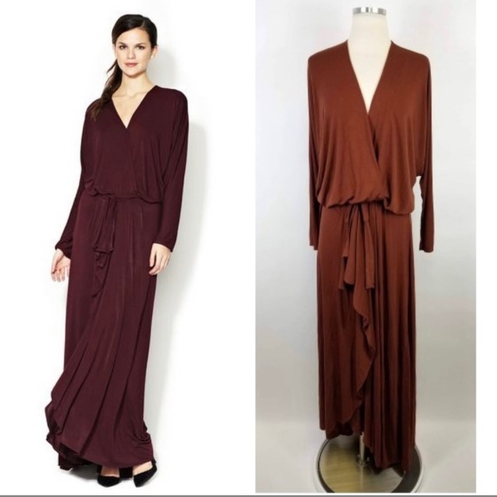 💎REVOLVE | Riller & Fount Black Faux Wrap Maxi Dress - Picture 8 of 9